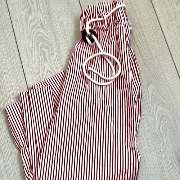 Myra Bag,ADORABLE Red/White Striped Cropped Pants,Elastic-Waist,Nautical,Size S - Picture 5 of 13